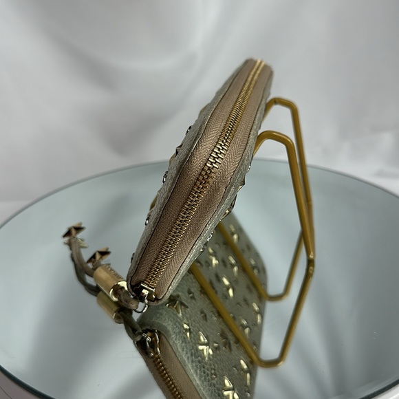 JIMMY CHOO FILIPA Star-embossed Leather Wallet GOLD Leather Signat… - Picture 16 of 17